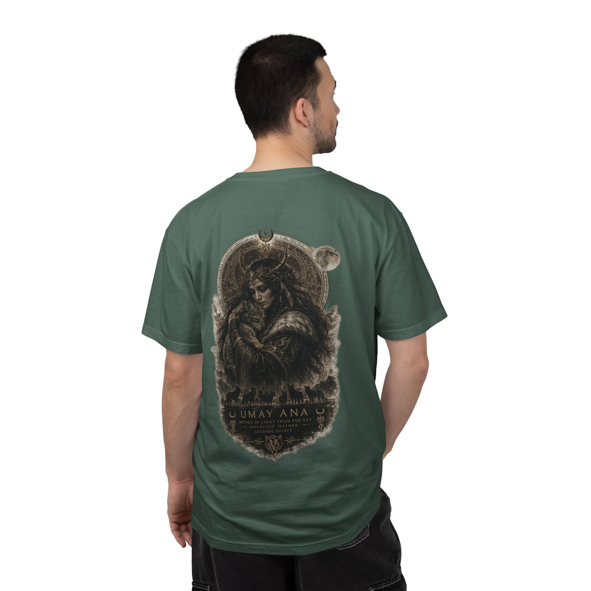 Umay Ana Shirt, Turkic Mythology Tee, Fantasy Wolf Goddess T-Shirt, Vintage Streetwear